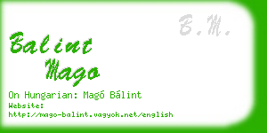 balint mago business card